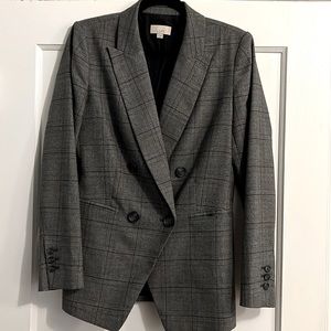 Loft Gray Plaid Blazer Size 6 (Small/Medium)